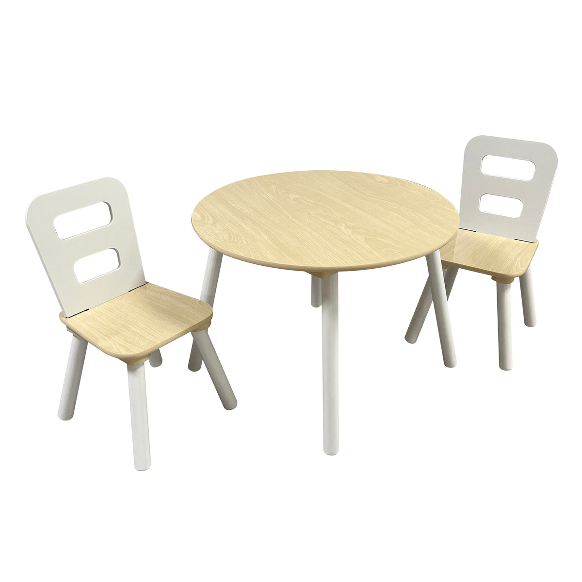 Set 3 chaises enfants en bois pin couleur naturel Montessori. CUBE3