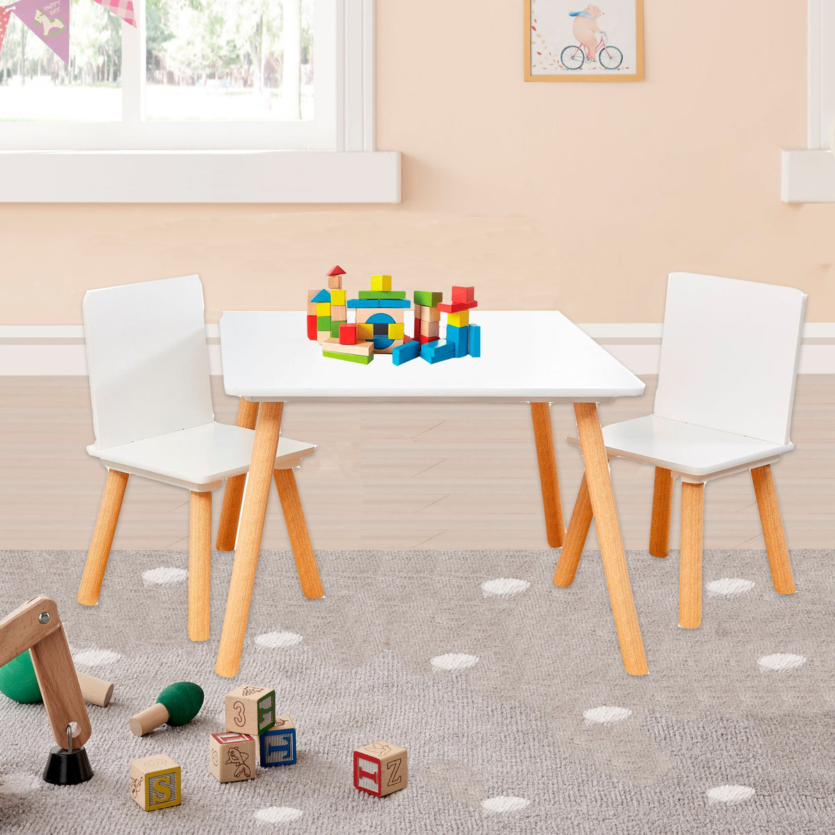 Scandi childrens cheap table and chairs