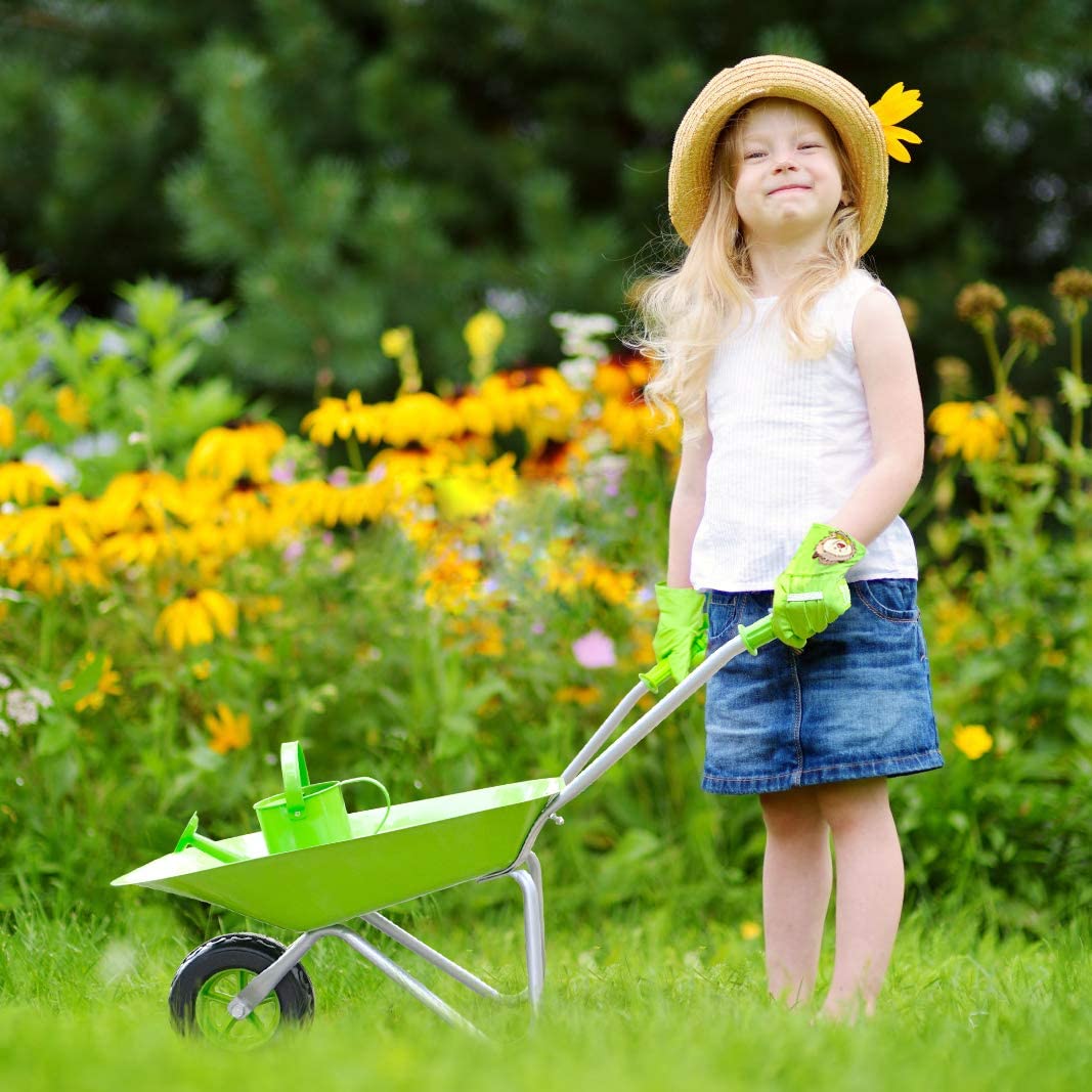 Kit di giocattoli da giardino Montessori con carriola e kit di attrezzi