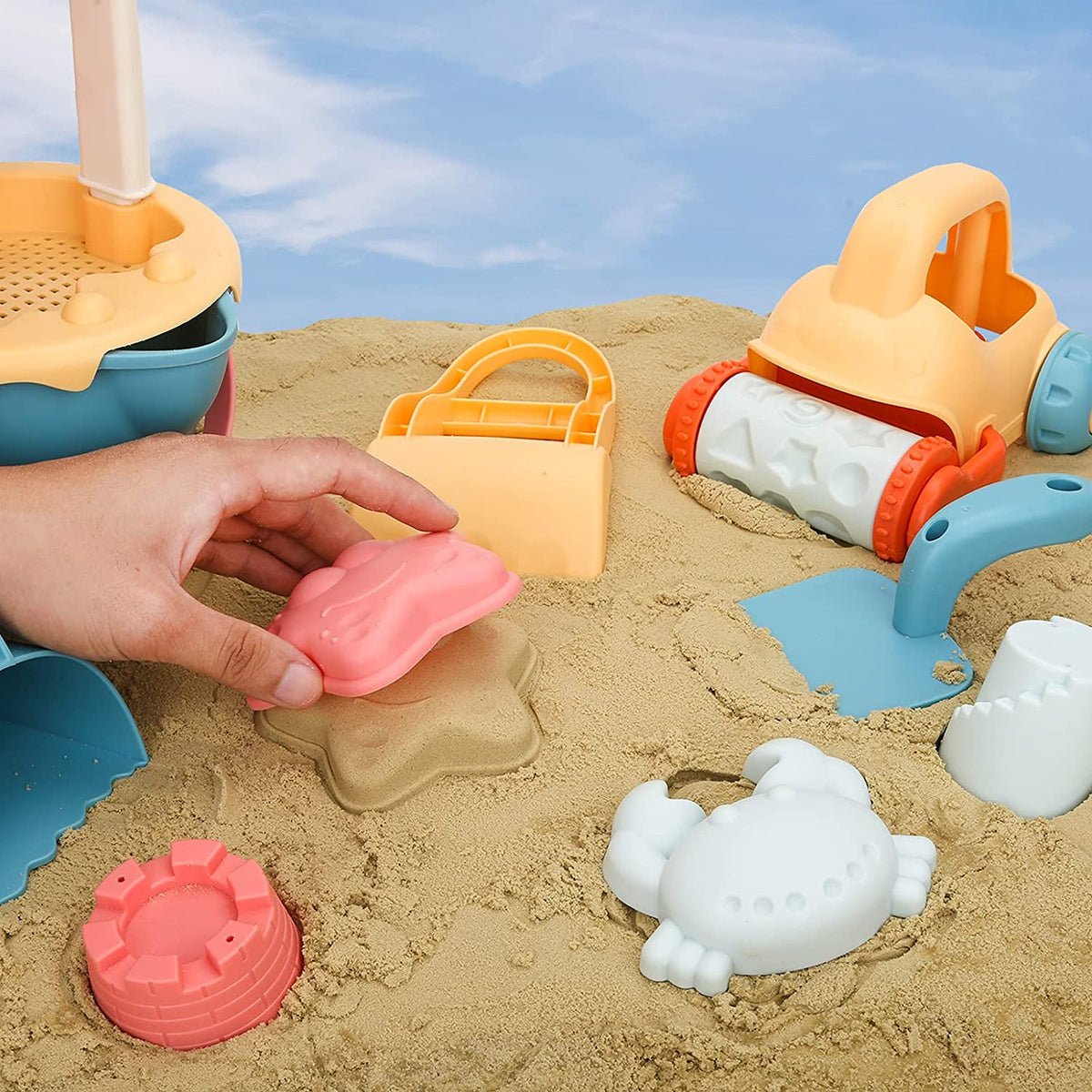 Deluxe Eco Bucket Spade Set Waterwheel Sand Beach Toys