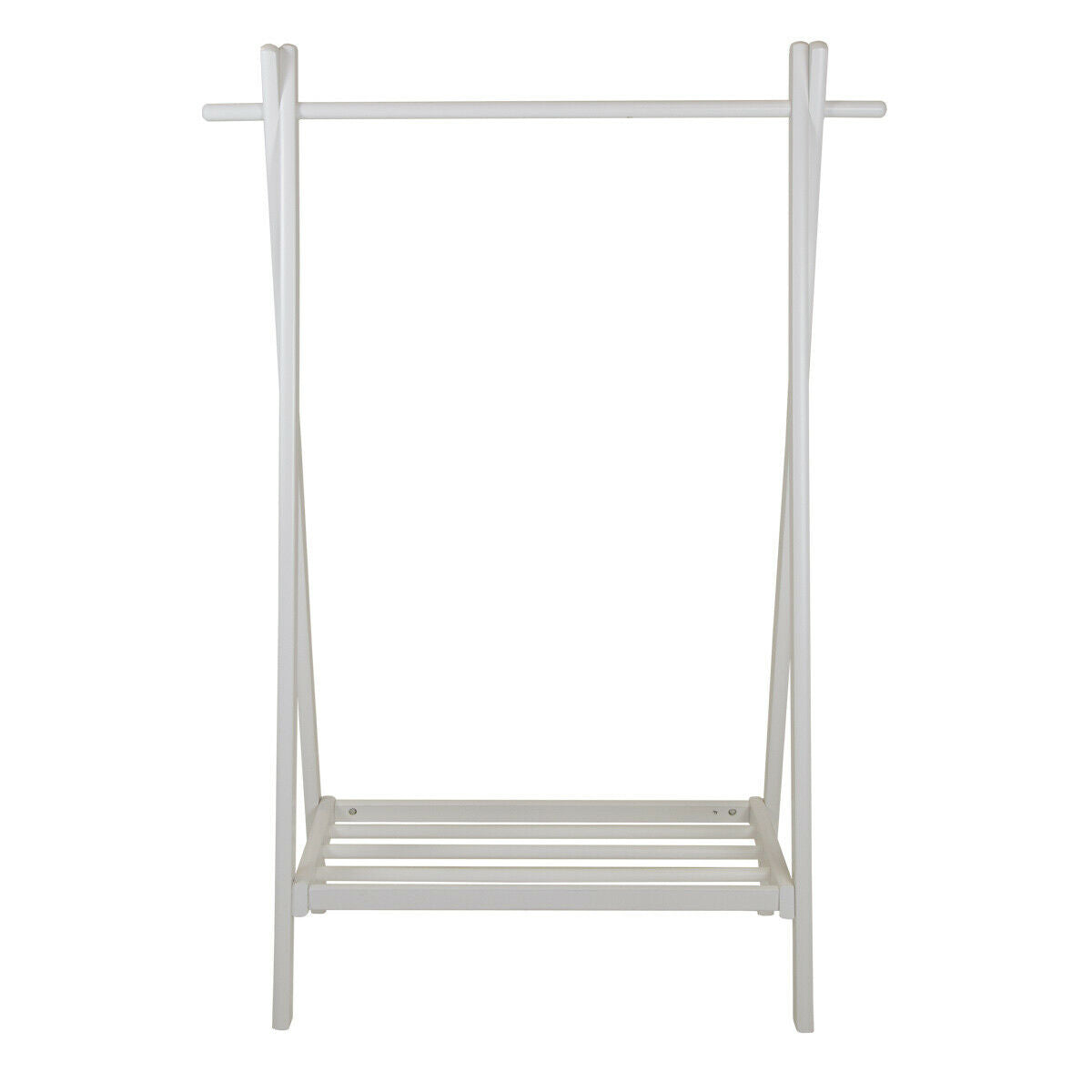 Montessori Toddler Eco Wood Dress up Rail Shelf White 1.2m