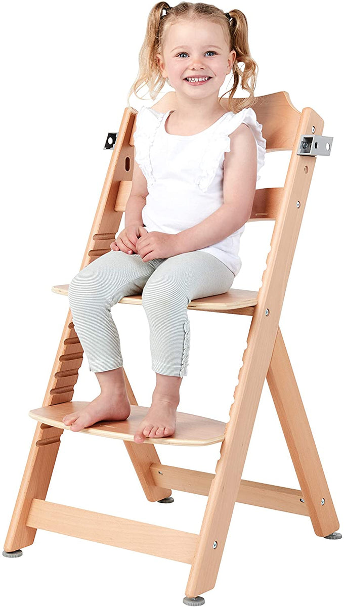 Grow with Me Wood Highchair 3 point harness Tray Natural