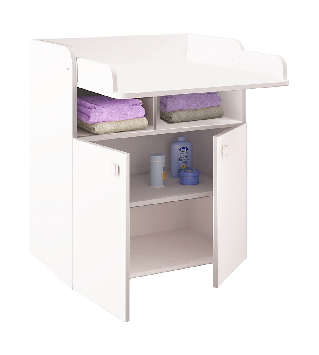 Changing table cheap side shelf