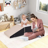 Beige/Black 2-Piece Step and Slide Climber for Infants