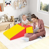 Red/Yellow 2-Piece Step and Slide Climber for Infants