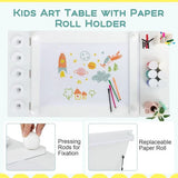 Montessori Art Table cum Childrens Table and Chairs and Kid's easel in one product with accessories - white