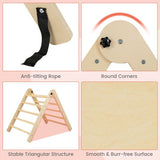 3-in-1 Eco Wood Folding Climbing Frame | Montessori Pikler Triangle, Slide and Climber with anti-tilting rope