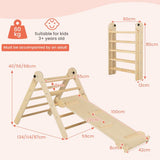 3-in-1 Eco Wood Folding Climbing Frame | Montessori Pikler Triangle, Slide and Climber and Tunnel crawl