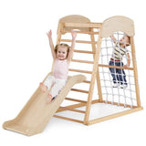 Montessori 6-in-1  Indoor Pikler Eco Wood Toddler Jungle Gym with Slide| 12m+