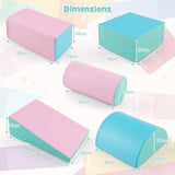 Montessori Soft Play Equipment | Pikler 5 Piece Foam Soft Play Set | Soft Play Slide & Bridge | Pastel Mint Set 