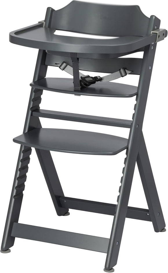 Height Adjustable Wooden High Chair & Tray | Dark Grey | 6m - 10 years