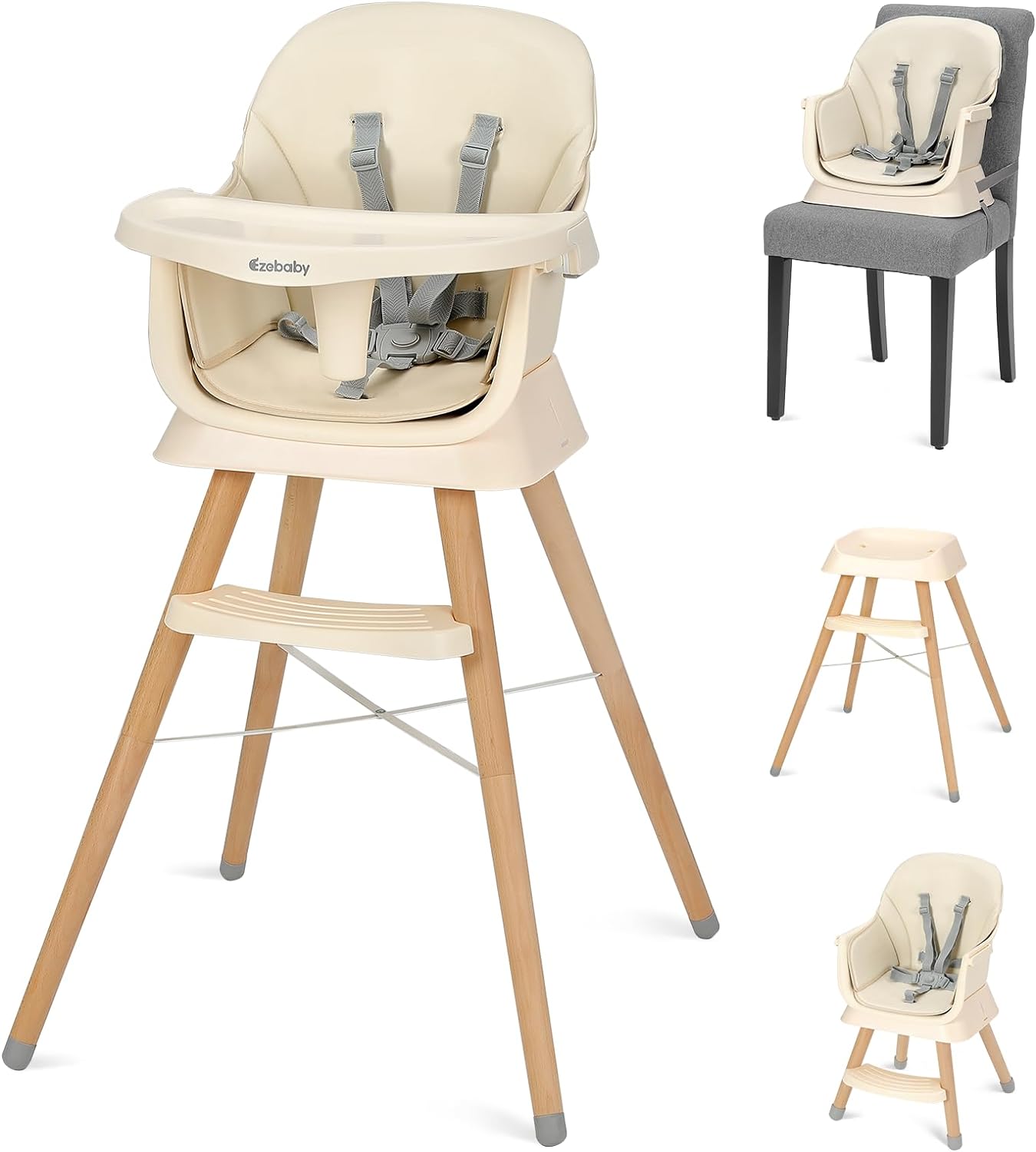 Baby joy wooden high chair best sale