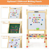 3-in-1 Wooden Height Adjustable Kids Art Easel | Paper Roller | Blackboard & Magnetic Whiteboard | 3 Years+