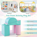 Montessori Soft Play Equipment | Pikler 5 Piece Foam Soft Play Set | Soft Play Slide & Bridge | Pastel Mint Set | 1-3 yrs