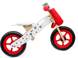 Wooden Balance Bike Kids Lightweight Training Bikes + Bell & Basket (Red)