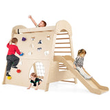 Versatilie Eco Indoor Jungle Gym | Wooden Swing with Slide Set and Climbing Wall | 36m+