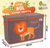 Large Collapsible 80L Montessori Kids Toy Box with Lid | Scratch resistant | 10 Animal Designs | 3D Applique (Copy)