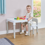 Children's White & Grey Indoor | Outdoor Plastic Table & Chair Set | 24m plus