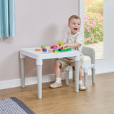 Children's White & Grey Indoor | Outdoor Plastic Table & Chair Set | 2 years+