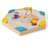 Eco FSC Montessori Cedar Wood Sandpit | 6 Corner Seats | 140 x 122 cm