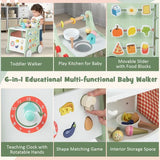 6-in-1 Ergonomic Baby Walker | Busy Board and Mini Toy Kitchen | 12m+