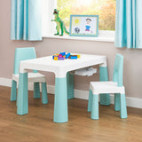 Grow-with-me Kids Height Adjustable Table & Chairs with Storage | 2-8 ages | White with green elements