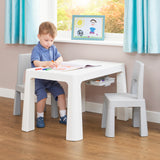 Grow-with-me Kids Height Adjustable Table & Chairs | Storage | 2-8 ages | Grey & White