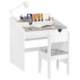 Montessori Space Saver My Little Star Kids Desk | Spine Supporting Toddler Table & Chair Set | White | 3-7 Years