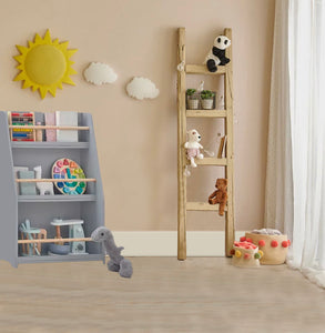 3 Tier Freestanding Montessori Bookcase | Grey | 80cm High 