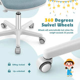 360 degree swivel wheels on this Ergonomic Kids Chair and kids desk chair for children aged 6-15 years