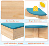 Eco FSC Cedar Wooden Sandpit | 6 Corner Seats | 140 x 122 cm