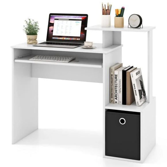 Montessori Space Saving Kids Desk | Posture Supporting Childrens Desk with Storage | Older Children & Adults | White