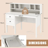 Solid Heavy Duty Homework Desk | Storage Shelf | Hutch & Storage | Older Children & Adults | White