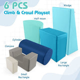 Soft Play Equipment | Montessori 6 Piece Foam Play Set | Soft Play Slide & Bridge | 1-3 age group