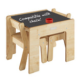 Little Helper Montessori Wooden Childrens Table and Chairs Set for 2 | Chalky