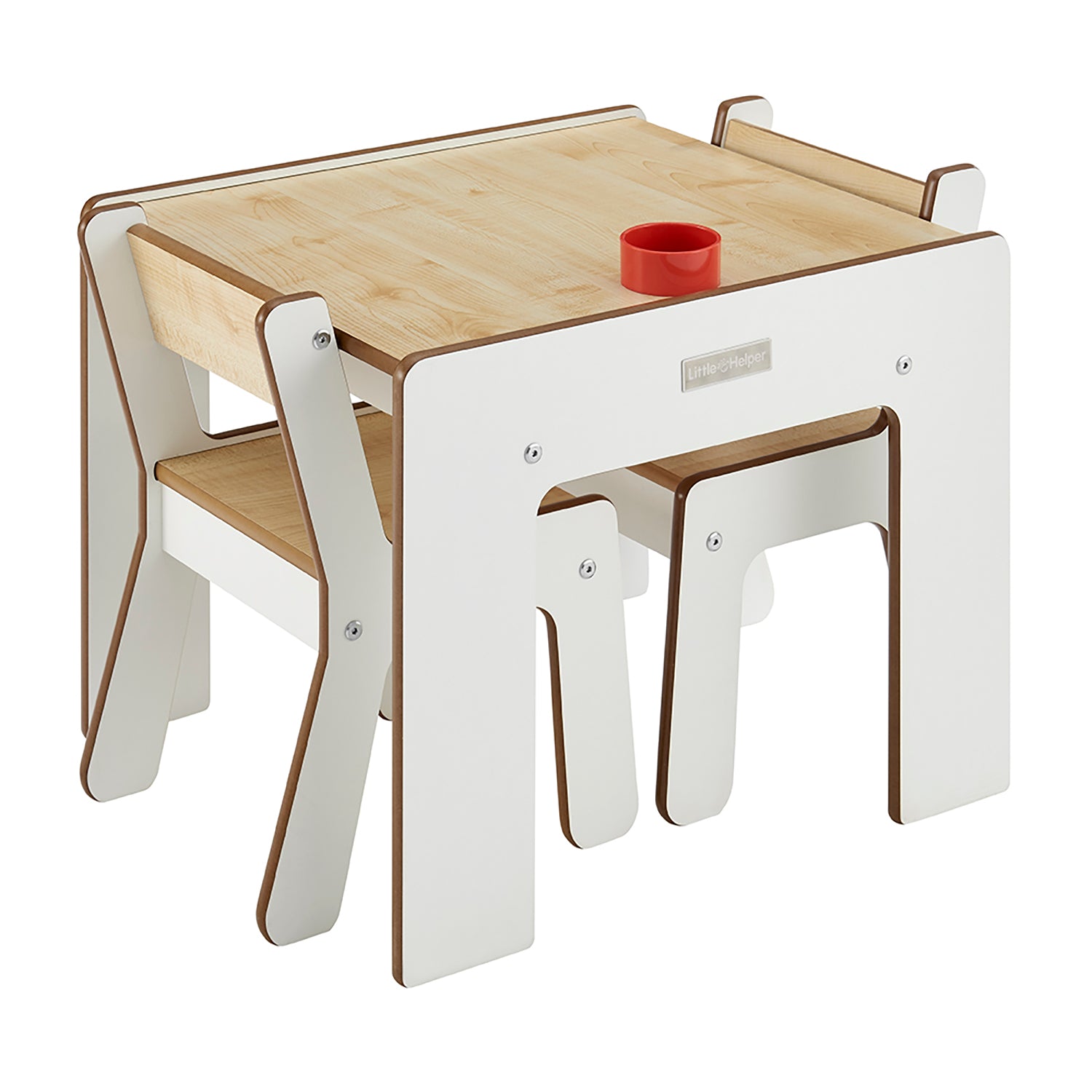 Montessori FunStation Wooden Toddler Table 2 Chairs White 24m www.littlehelper