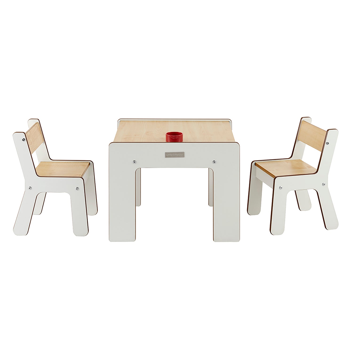 Montessori FunStation Wooden Toddler Table 2 Chairs White 24m www. littlehelper