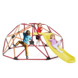 Geometric Dome Climber with Slide and Fabric Cushion Orange