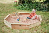 Giant Octaganol Eco FSC Wooden Sandpit with Waterproof Cover | 1.5m x 1.5m | 18m+ 