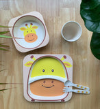 Eco Conscious Bamboo Baby & Toddler Feeding 5 Piece Set | Giraffe