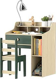 Kids Desk | Spine Supporting Childrens Desk & Chair |  Hutch Desk | Natural & Sage Green | 3-10 Years