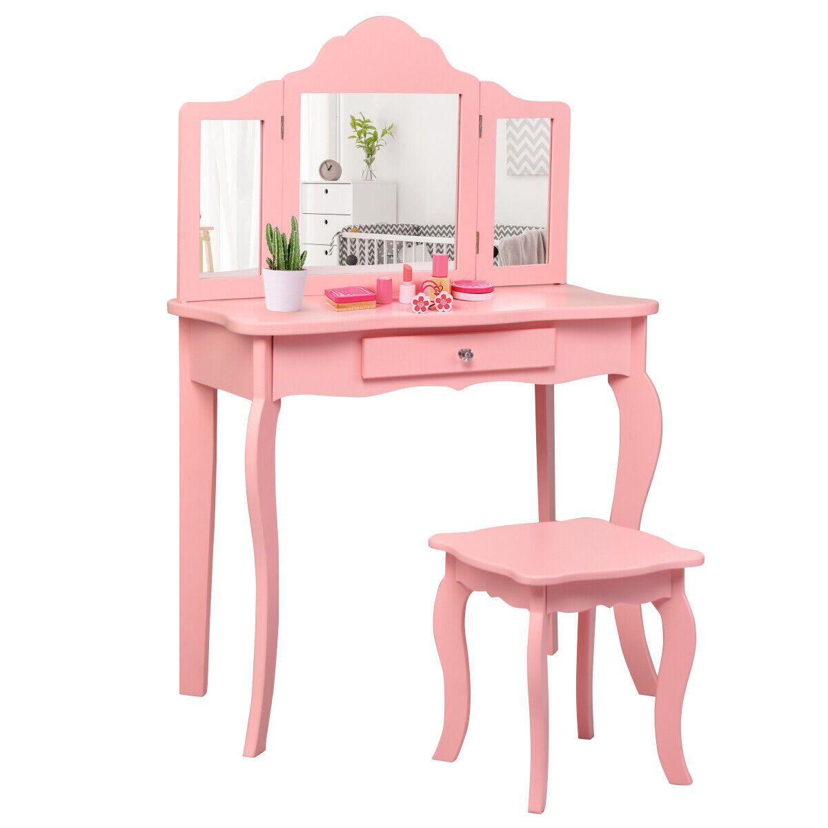 Pink kids vanity best sale