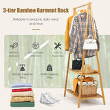 100% Bamboo Wood Clothes Rail  | Freestanding | 160cm Open Storage Unit