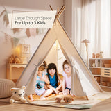 Eco-friendly Kids White Teepee Tent | Foldable with Fairy Lights| Playhouse | Cotton