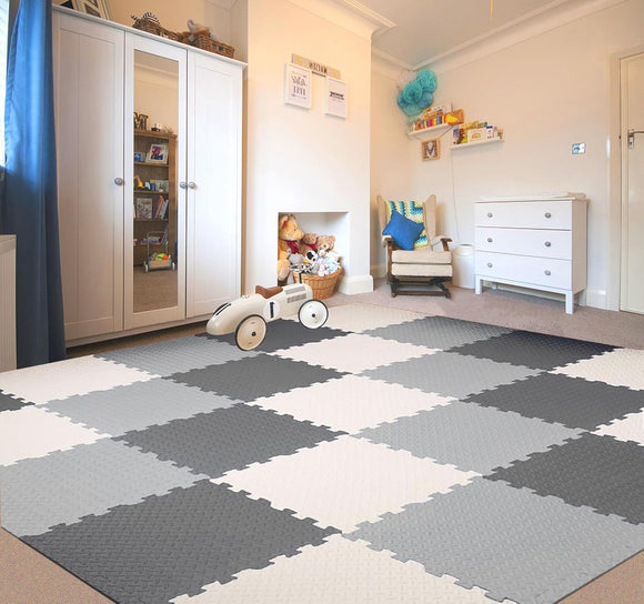 18pc Interlocking Thick Foam Play Floor Mats | Jigsaw Mats | Multiple Colours or Sizes