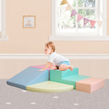 Montessori Soft Play Equipment | 5 Piece Climb Crawl & Slide Foam Play Set | Pastel Colours | 6m+