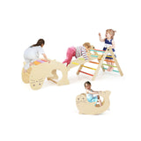 7-in-1 Wooden Foldable Climbing Toys for Toddlers Natural