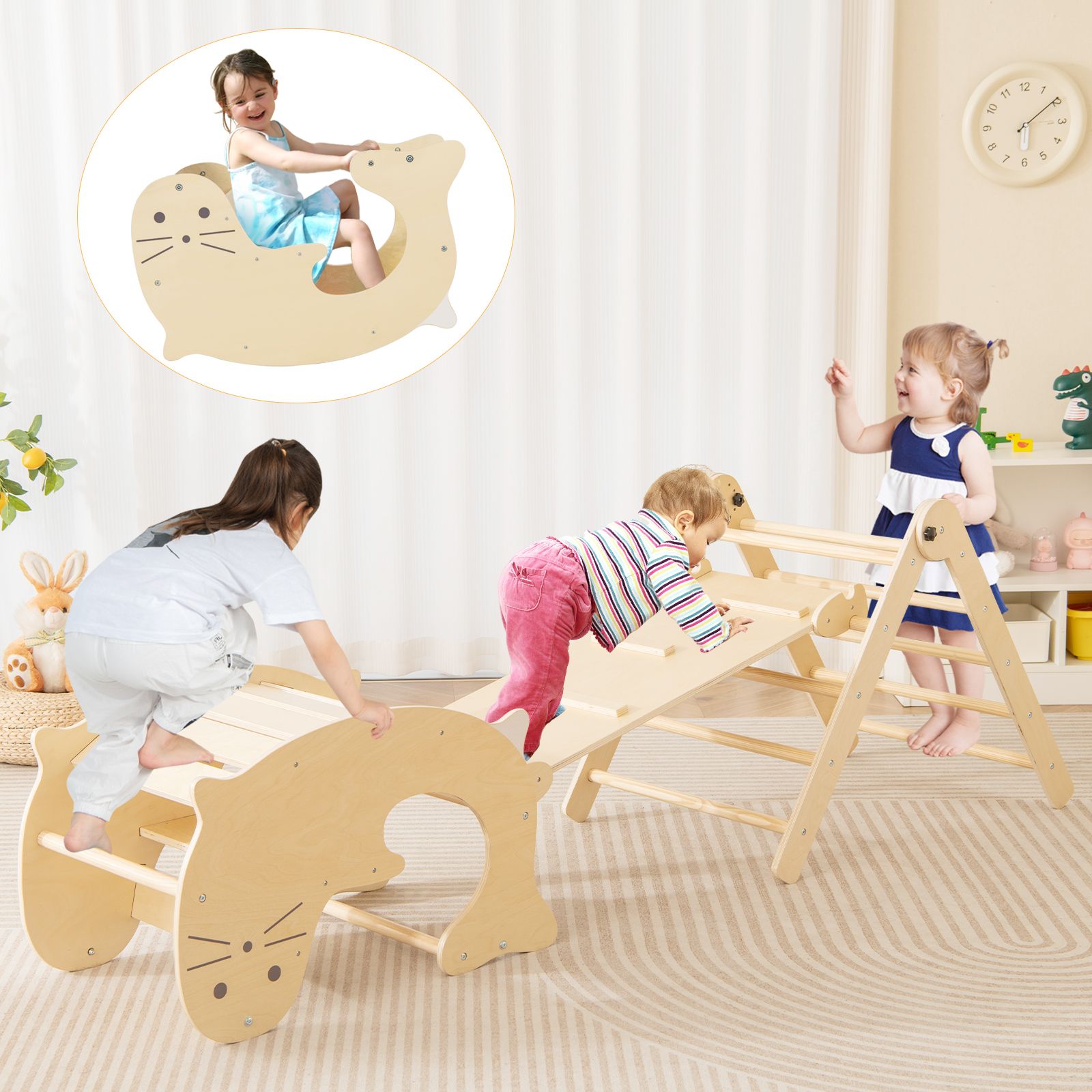 Indoor wooden climbing toys for toddlers online