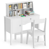 Deluxe Spine Supporting Kids Desk | Bureau | Hutch Desk & Chair | White | 4-12 Years