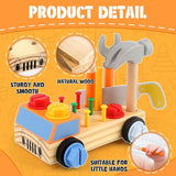 Wooden Montessori Toy Truck | Workbench | Wooden Tools Playset | 29pcs 